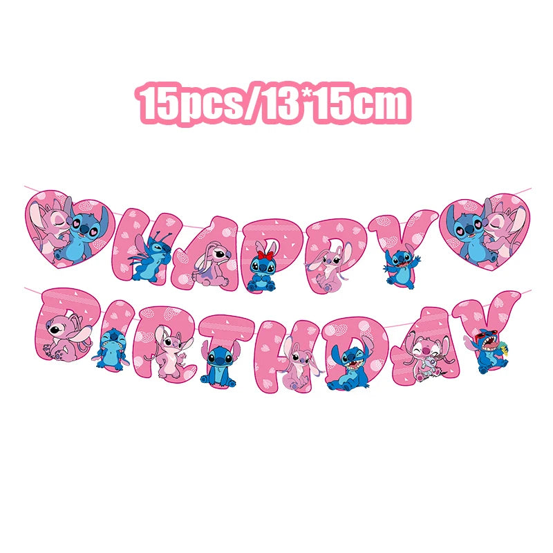 Disney Lilo und Stitch Geburtstagsparty-Dekorationen, Mix-Teller, Tasse, Serviette, Tischdecke, Stitch, Partygeschenke für Kinder, Zubehör, Deko-Set