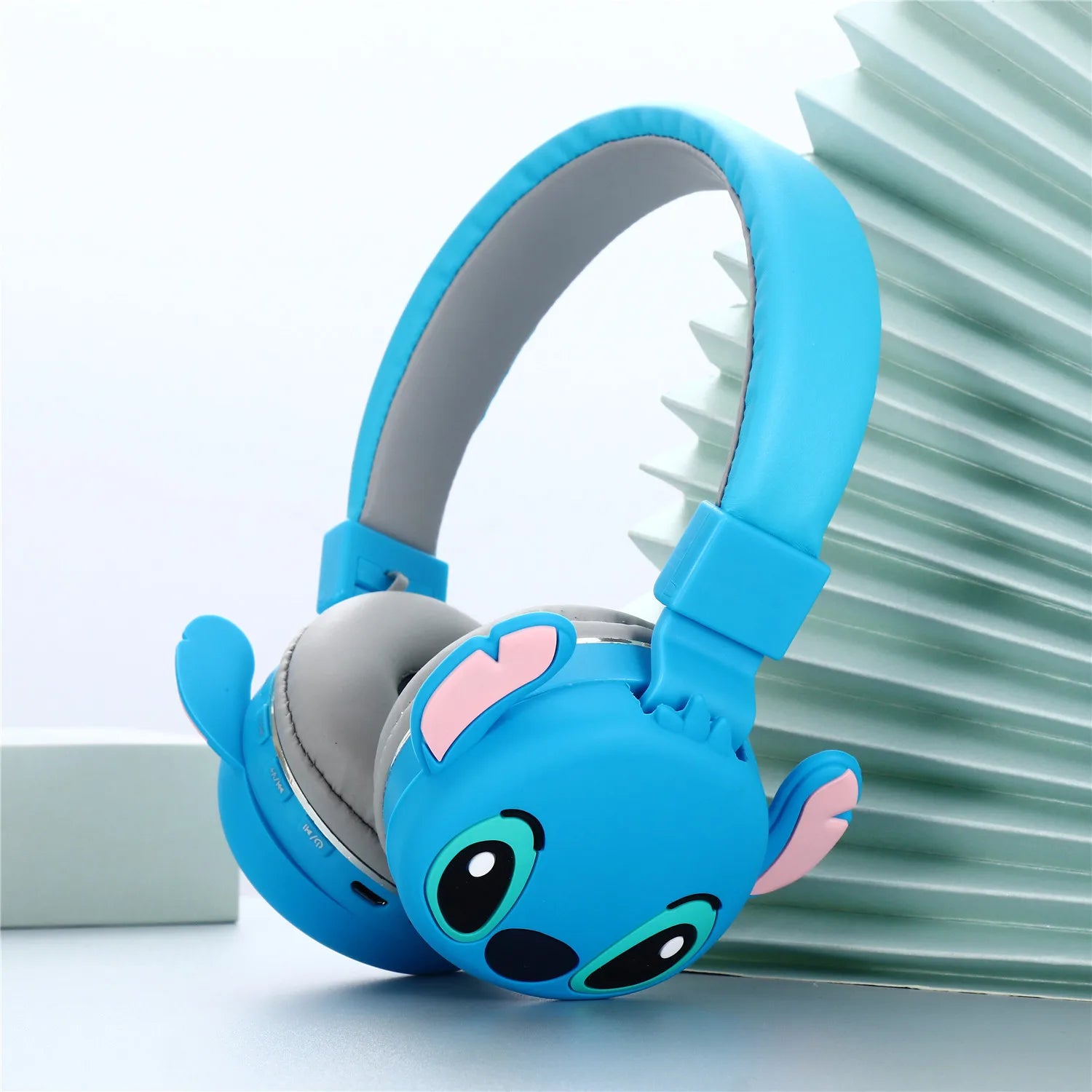 Anime Stitch Bluetooth Foldable Headphone Cartoon Cute Headset Stereo Cartoon Stitch Bluetooth Wireless Earphones Kids Gifts