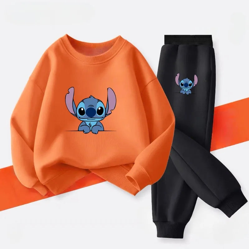 2025 herbst Neue Stil kinder Casual Sweatshirt Sets Kinder Sweatpant Set Stich Gedruckt Jungen Pullover und Hosen 2 stücke anzug