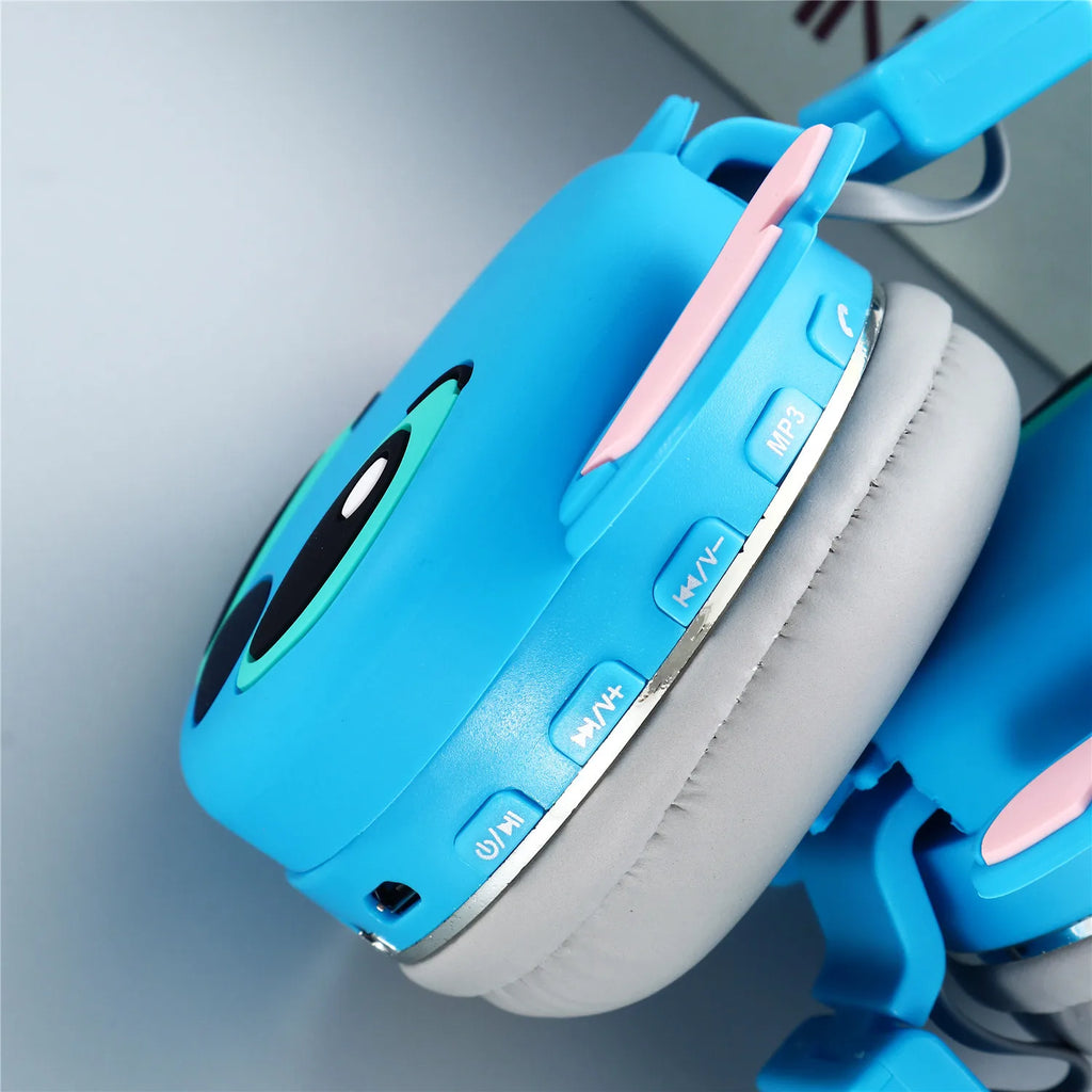 Anime Stitch Bluetooth Foldable Headphone Cartoon Cute Headset Stereo Cartoon Stitch Bluetooth Wireless Earphones Kids Gifts