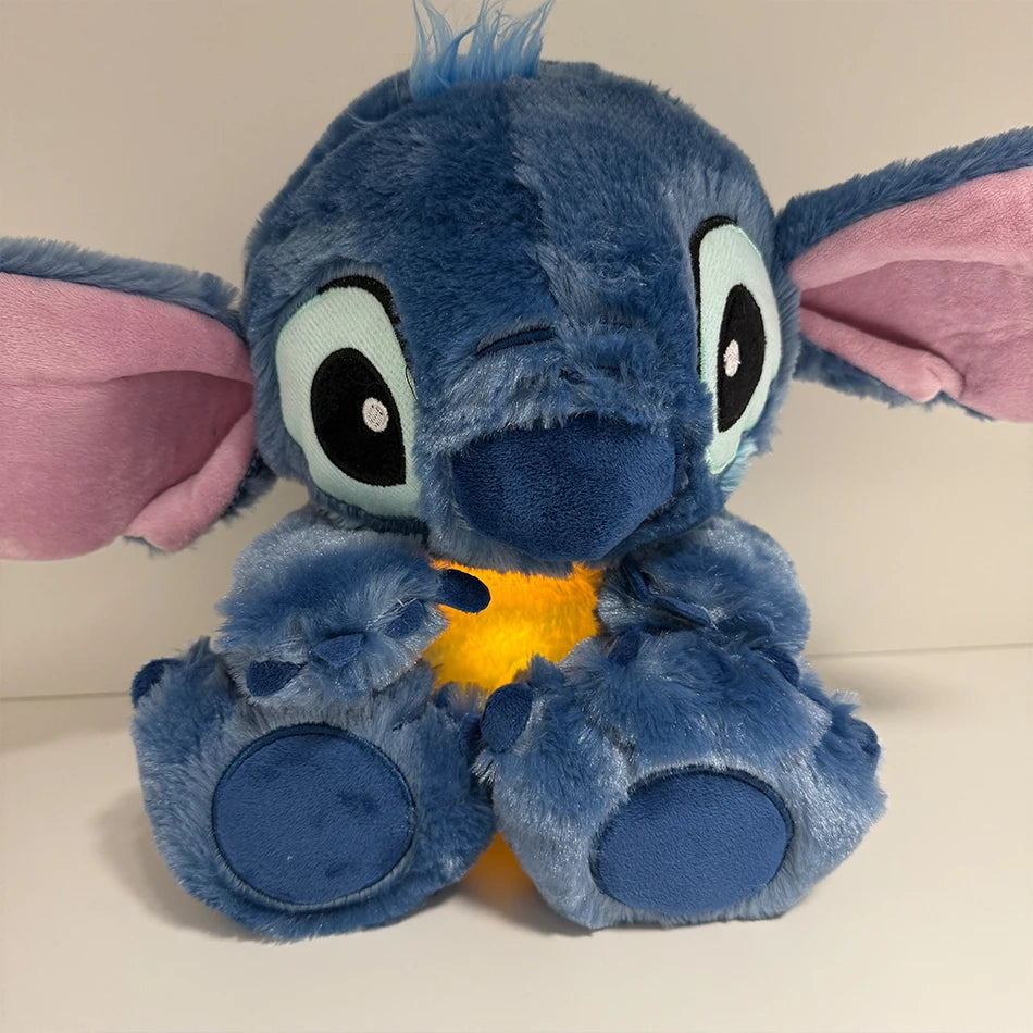 2025 heißer Lilo & Stitch Plüsch Puppe Atem Kind Peluche Kawaii Beruhigt Spielzeug Anime Baby Musik Licht Schlaf Spielzeug rosa Stich Kind Geschenke