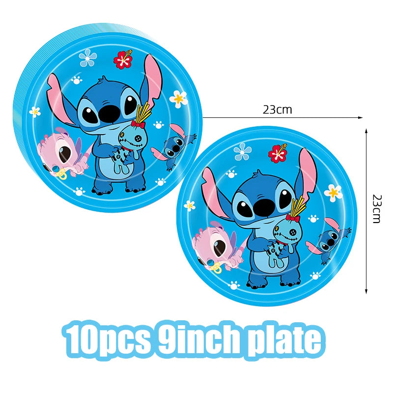 Disney Lilo und Stitch Geburtstagsparty-Dekorationen, Mix-Teller, Tasse, Serviette, Tischdecke, Stitch, Partygeschenke für Kinder, Zubehör, Deko-Set