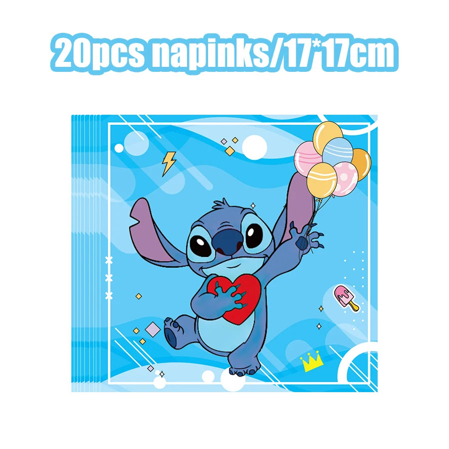 Disney Lilo und Stitch Geburtstagsparty-Dekorationen, Mix-Teller, Tasse, Serviette, Tischdecke, Stitch, Partygeschenke für Kinder, Zubehör, Deko-Set