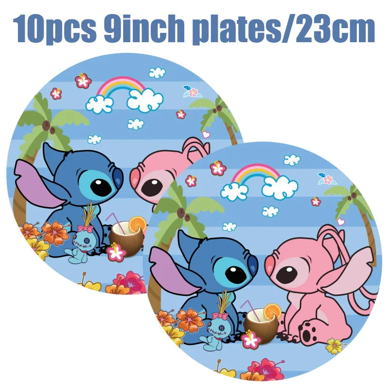 Disney Lilo und Stitch Geburtstagsparty-Dekorationen, Mix-Teller, Tasse, Serviette, Tischdecke, Stitch, Partygeschenke für Kinder, Zubehör, Deko-Set