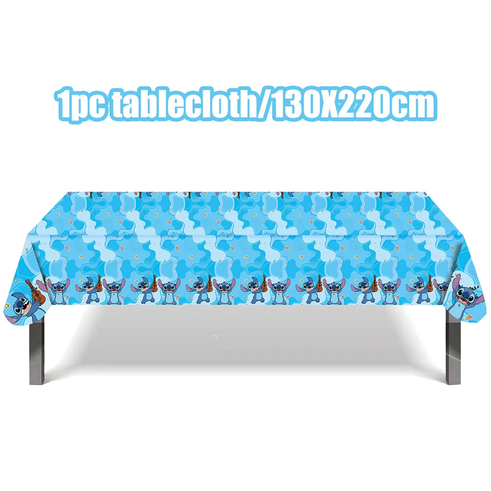 Disney Lilo und Stitch Geburtstagsparty-Dekorationen, Mix-Teller, Tasse, Serviette, Tischdecke, Stitch, Partygeschenke für Kinder, Zubehör, Deko-Set