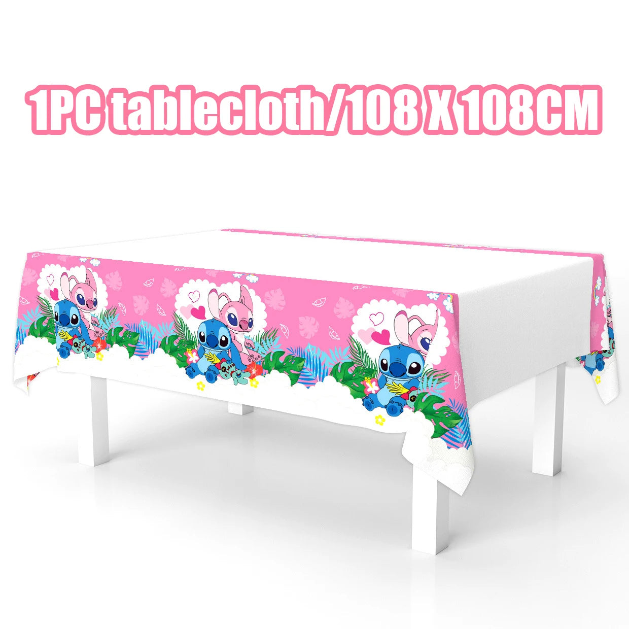 Disney Lilo und Stitch Geburtstagsparty-Dekorationen, Mix-Teller, Tasse, Serviette, Tischdecke, Stitch, Partygeschenke für Kinder, Zubehör, Deko-Set