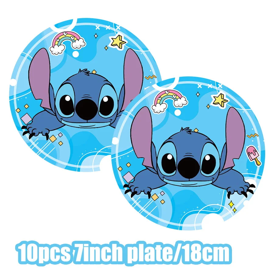 Disney Lilo und Stitch Geburtstagsparty-Dekorationen, Mix-Teller, Tasse, Serviette, Tischdecke, Stitch, Partygeschenke für Kinder, Zubehör, Deko-Set