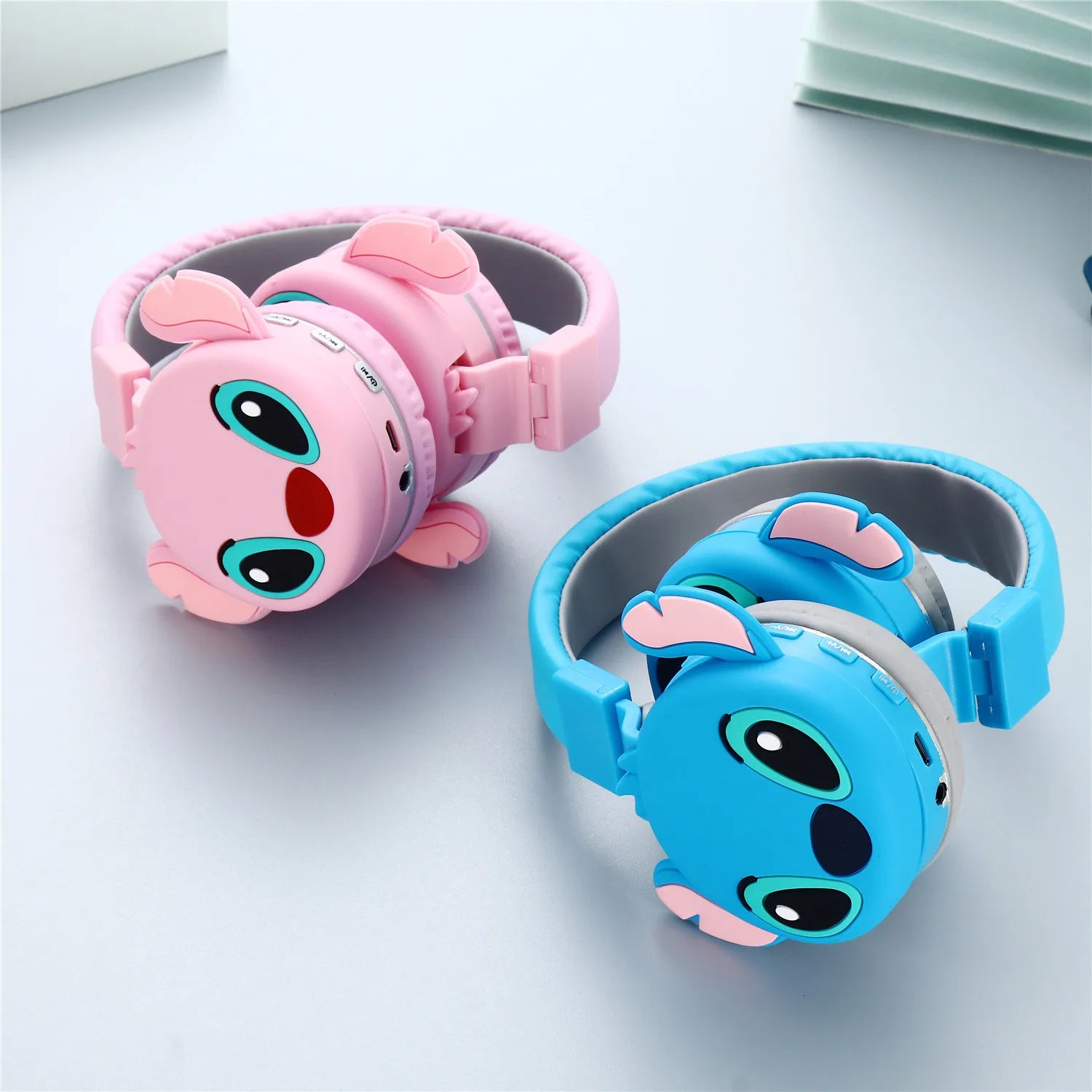 Anime Stitch Bluetooth Foldable Headphone Cartoon Cute Headset Stereo Cartoon Stitch Bluetooth Wireless Earphones Kids Gifts